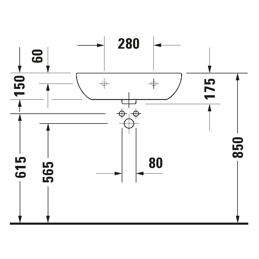 Duravit 23116000702 - Väggmonterat tvättställ D-CODE 60x46 cm keramik/blank vit