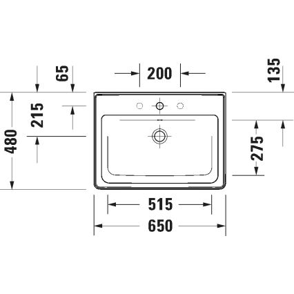 Duravit 2367650060 - Väggmonterat tvättställ D-NEO 65x48 cm keramik/blank vit