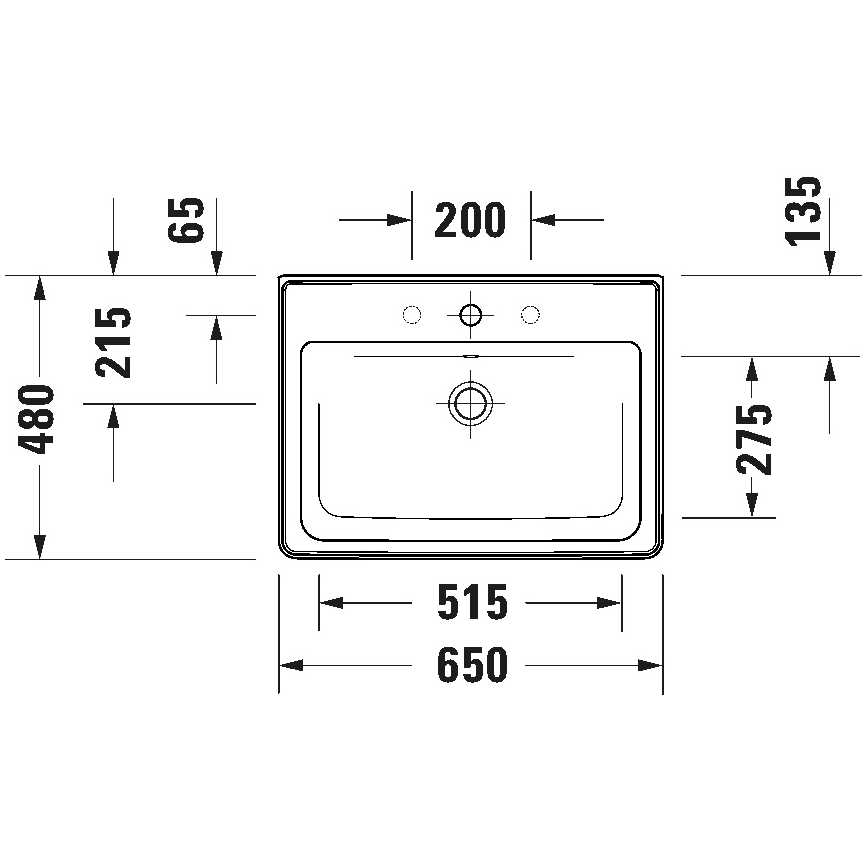 Duravit 2367650060 - Väggmonterat tvättställ D-NEO 65x48 cm keramik/blank vit