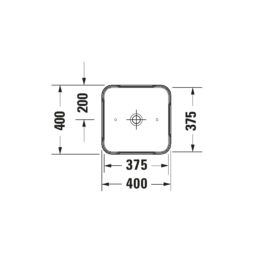 Duravit 2397400070 - Tvättställ för bänkskiva D-NEO 40x40 cm keramik/blankvit