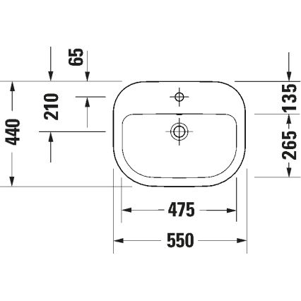 Duravit 24025500002 - Vägghängt tvättställ D-CODE 55x44 cm keramik/blank vit