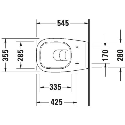 Duravit 25350900002 - Vägghängd WC D-CODE, keramik, blank vit