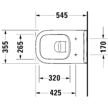 Duravit 25700920002 - Väggmonterad Rimless WC D-CODE keramik/blank vit