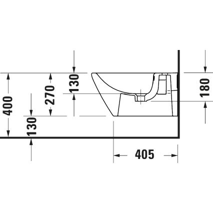 Duravit 27271500002 - Vägghängd bidé D-CODE keramik/högblank vit