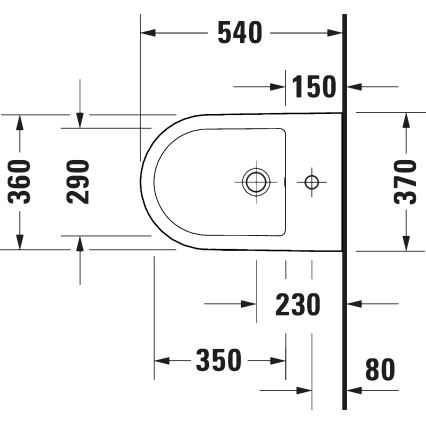 Duravit 27271500002 - Vägghängd bidé D-CODE keramik/högblank vit