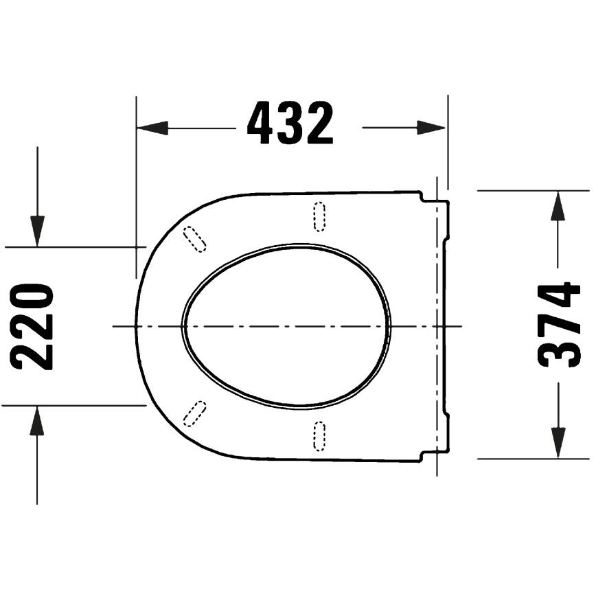 Duravit 28210000 - Toalettsits D-CODE 37,4x43,3 cm vit