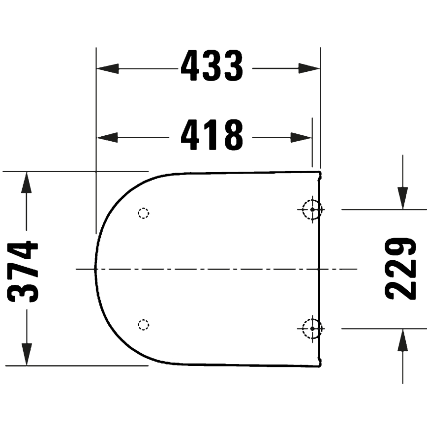 Duravit 28210000 - Toalettsits D-CODE 37,4x43,3 cm vit