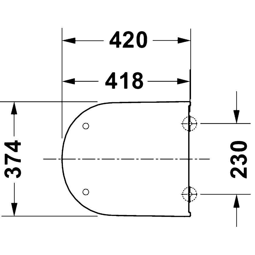 Duravit 28310000 - Toalettsits D-CODE 37,4x42 cm vit