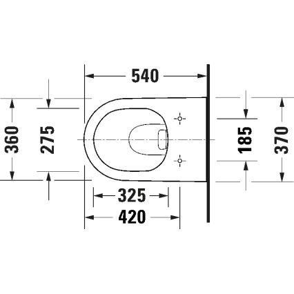 Duravit 29030900212 - Väggmonterad toalettstol Rimless D-CODE, keramik/glansvit
