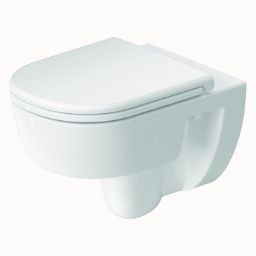 Duravit 45130900B2 - Väggmonterad WC utan spolkant med SoftClose-sits D-CODE keramik/blank vit