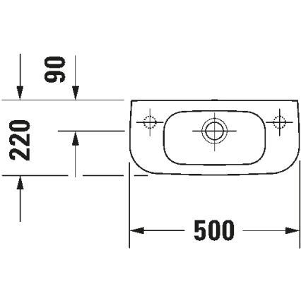 Duravit 7065000092 - Vägghängt tvättställ D-CODE 50x22 cm keramik/blank vit