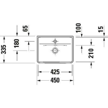 Duravit 738450041 - Vägghängt tvättställ D-NEO 45x33,5 cm keramik/högblank vit