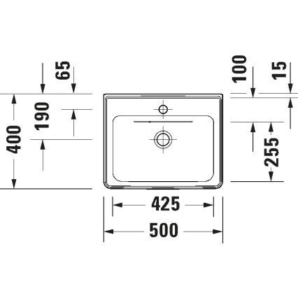 Duravit 742500000 - Vägghängt tvättställ D-NEO 50x40 cm keramik/blank vit