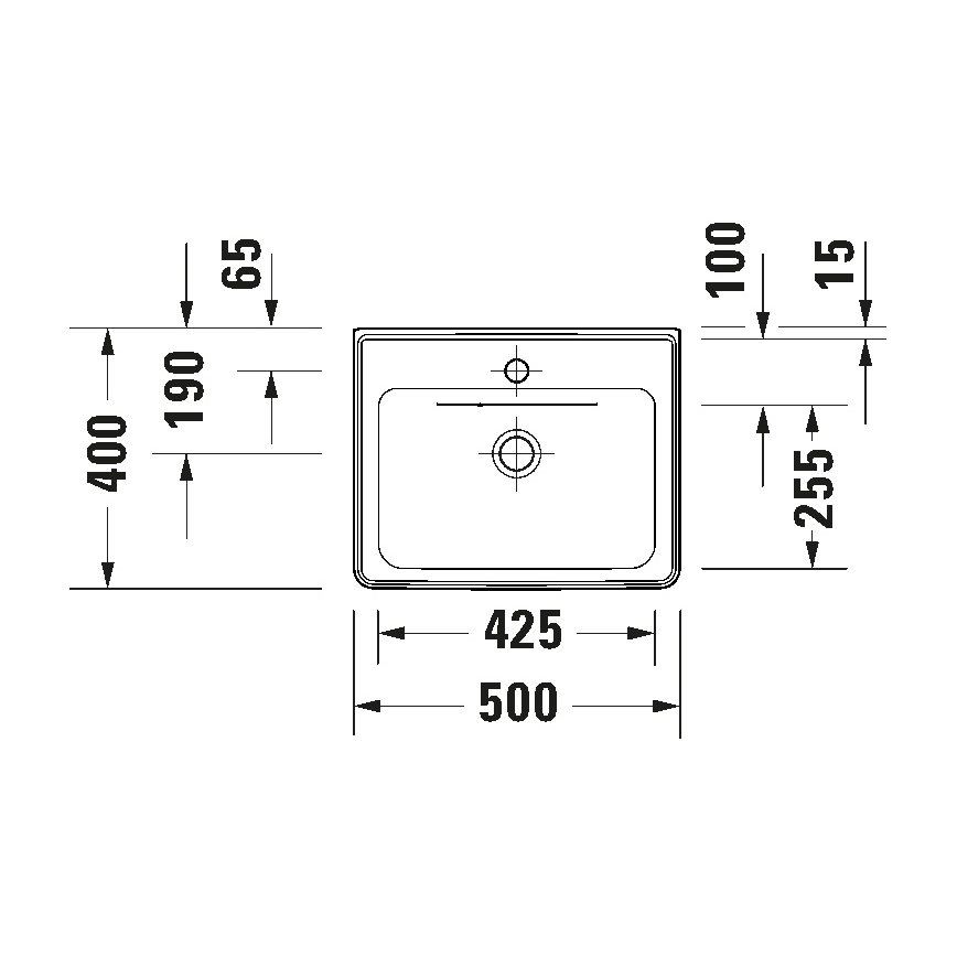 Duravit 742500000 - Vägghängt tvättställ D-NEO 50x40 cm keramik/blank vit