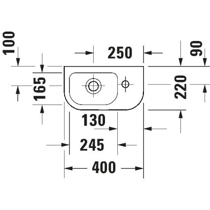 Duravit 7494000412 - Vägghängt tvättställ D-CODE 40x22 cm keramik/blank vit