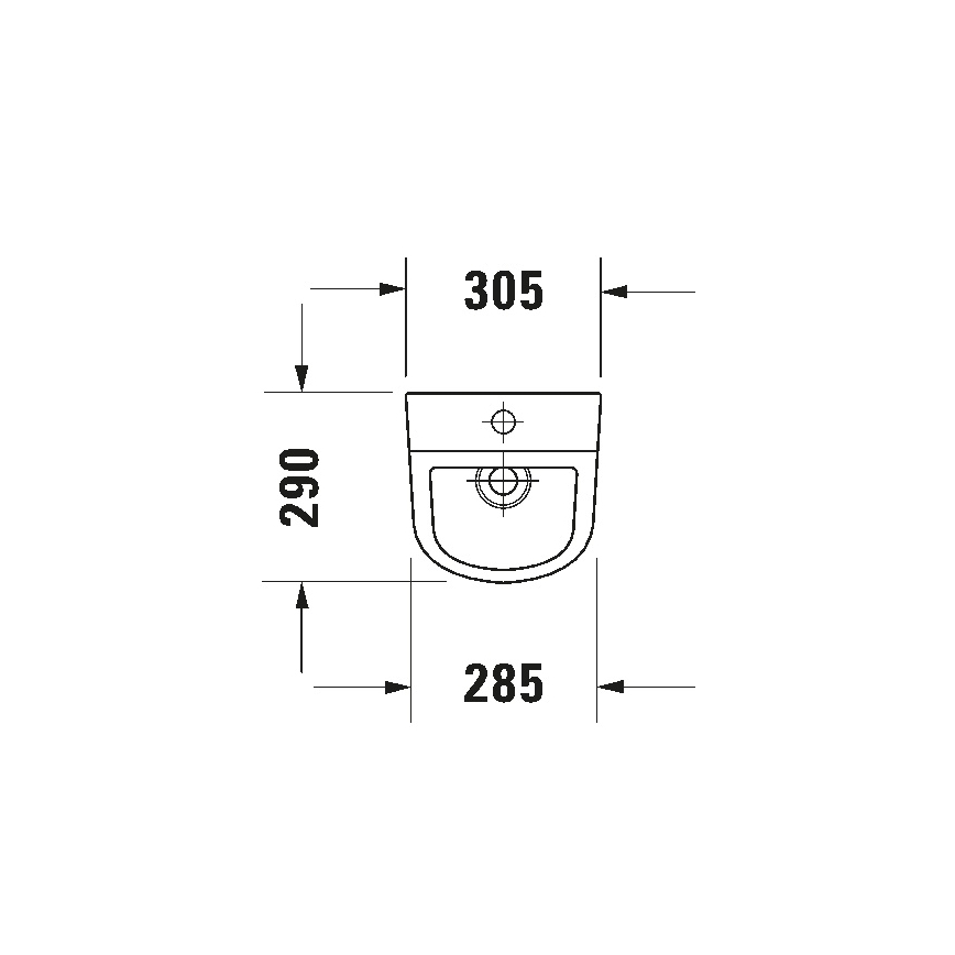 Duravit 828300000 - Pissoar Rimless D-CODE, toppanslutning, bakanslutet avlopp, keramik/blank vit