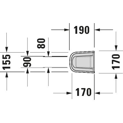 Duravit 8632700002 - Sifonskydd D-CODE 70,5x19 cm keramik/blank vit