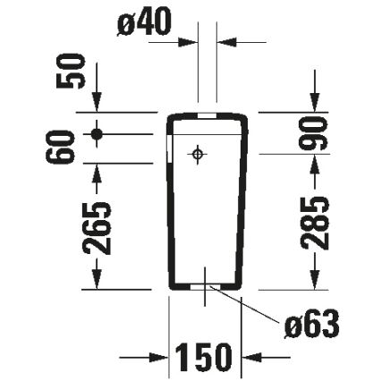Duravit 927000004 - Spolcistern för WC D-CODE 6/3l keramik/vit