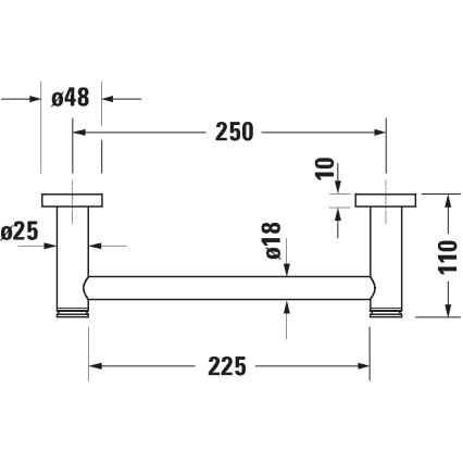Duravit 99144600 - Badkarshandtag D-CODE 28,4 cm matt svart