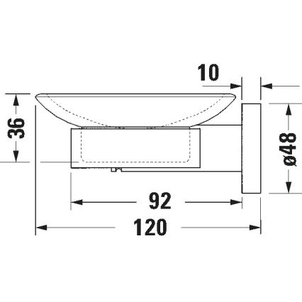 Duravit 99181000 - Väggmonterad tvålkopp D-CODE, högerutförande, polerad krom