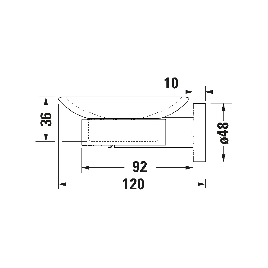 Duravit 99184600 - Väggmonterad tvålhållare D-CODE, höger, matt svart