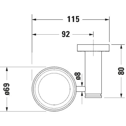 Duravit 99191000 - Väggmonterad tandborsthållare D-CODE, vänster, blank krom