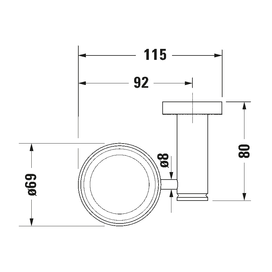 Duravit 99191000 - Väggmonterad tandborsthållare D-CODE, vänster, blank krom