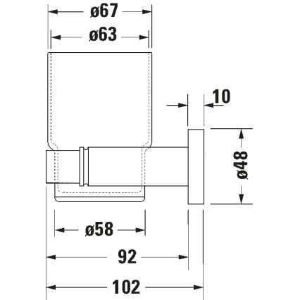 Duravit 99191000 - Väggmonterad tandborsthållare D-CODE, vänster, blank krom