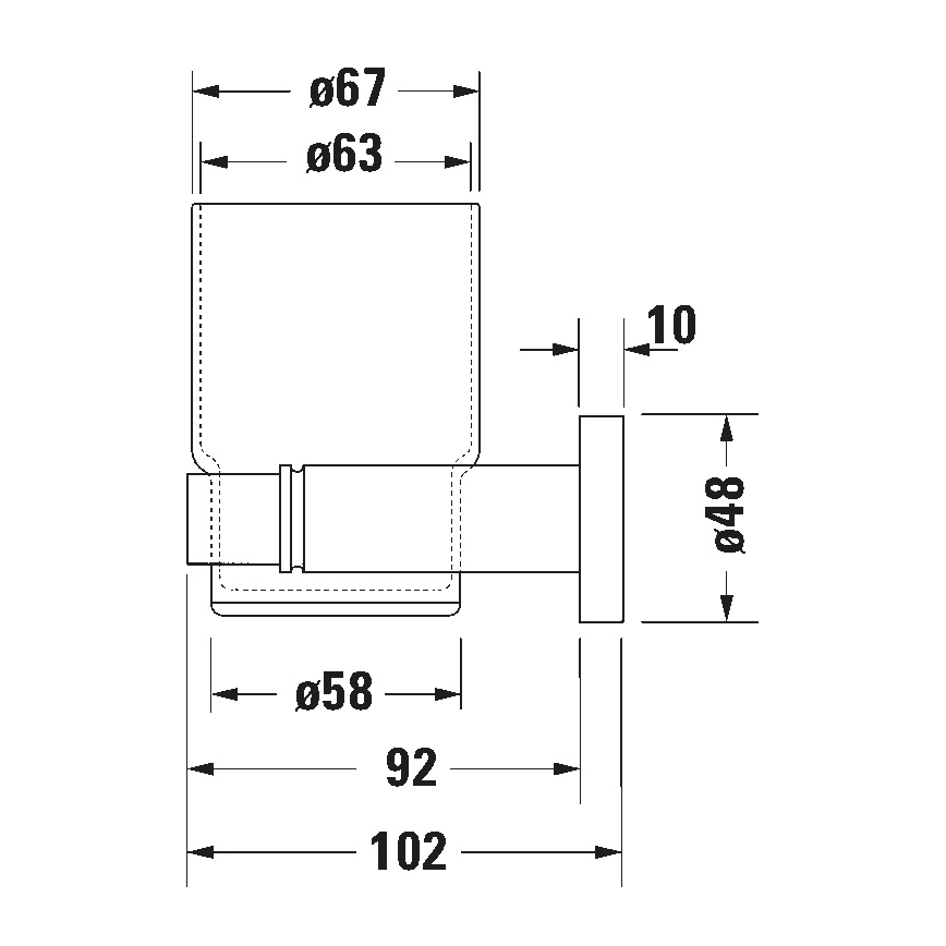 Duravit 99191000 - Väggmonterad tandborsthållare D-CODE, vänster, blank krom