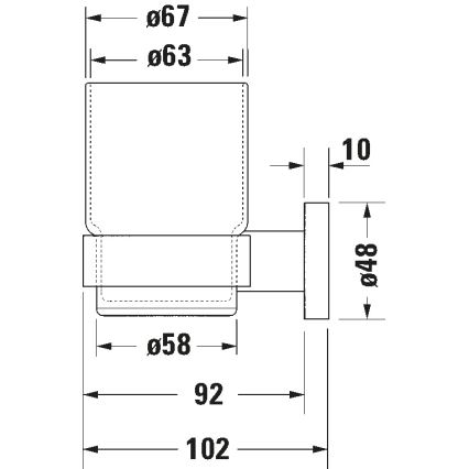 Duravit 99201000 - Väggmonterad tandborsthållare D-CODE, högerutförande, polerad krom