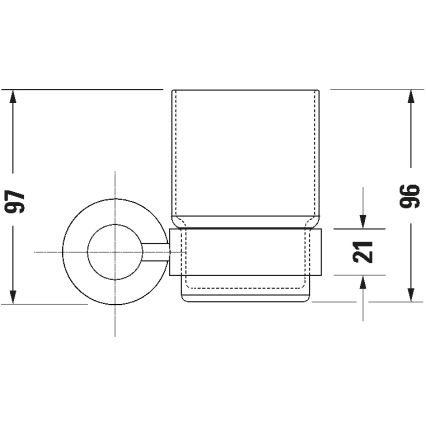 Duravit 99201000 - Väggmonterad tandborsthållare D-CODE, högerutförande, polerad krom