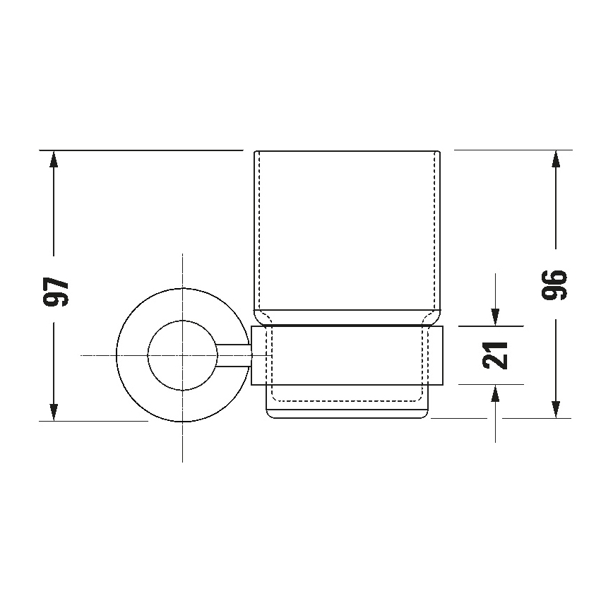 Duravit 99201000 - Väggmonterad tandborsthållare D-CODE, högerutförande, polerad krom