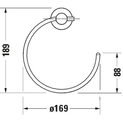 Duravit 99214600 - Väggmonterad handdukshållare D-CODE, matt svart