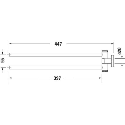 Duravit 99221000 - Väggmonterad handdukshängare D-CODE 44,7 cm polerat krom