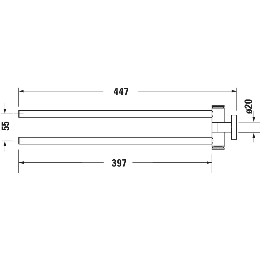 Duravit 99221000 - Väggmonterad handdukshängare D-CODE 44,7 cm polerat krom