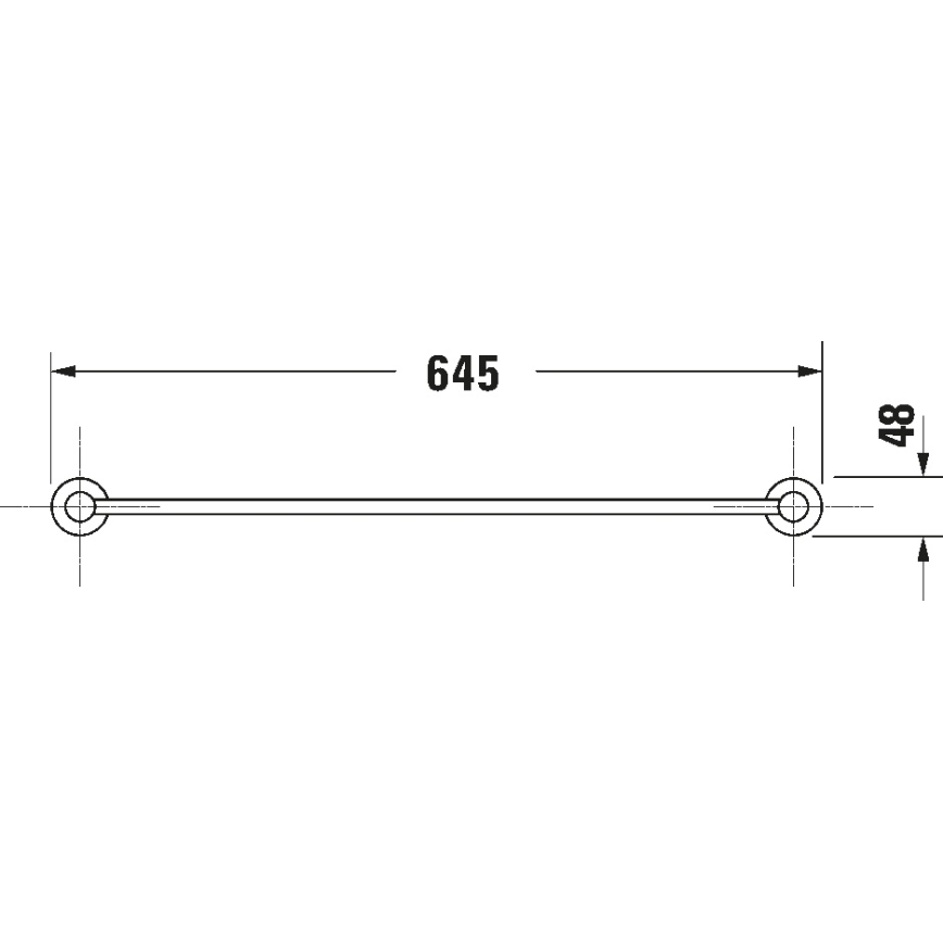 Duravit 99244600 - Väggmonterad handdukshållare D-CODE 64,5 cm matt svart