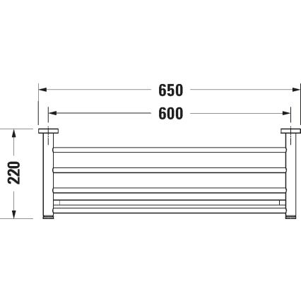 Duravit 99251000 - Väggmonterad handdukshängare D-CODE 65 cm, blank krom