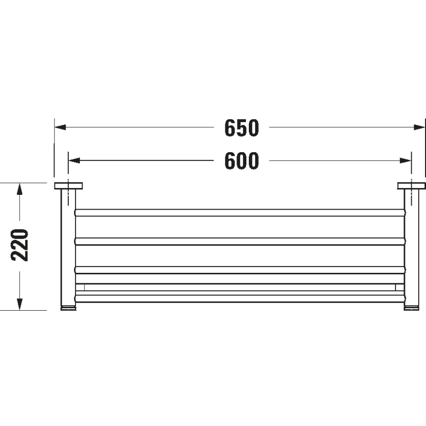 Duravit 99251000 - Väggmonterad handdukshängare D-CODE 65 cm, blank krom