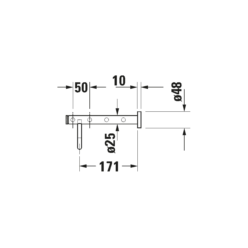 Duravit 99251000 - Väggmonterad handdukshängare D-CODE 65 cm, blank krom