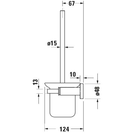 Duravit 99271000 - Väggmonterad WC-borste D-CODE polerad krom