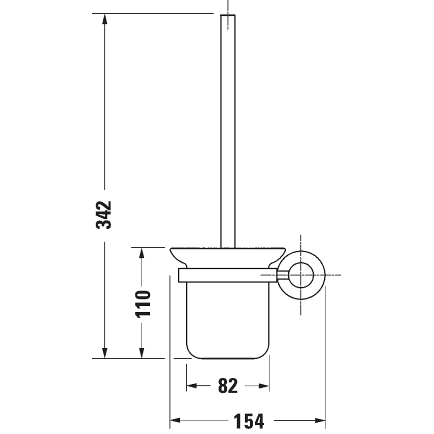 Duravit 99271000 - Väggmonterad WC-borste D-CODE polerad krom