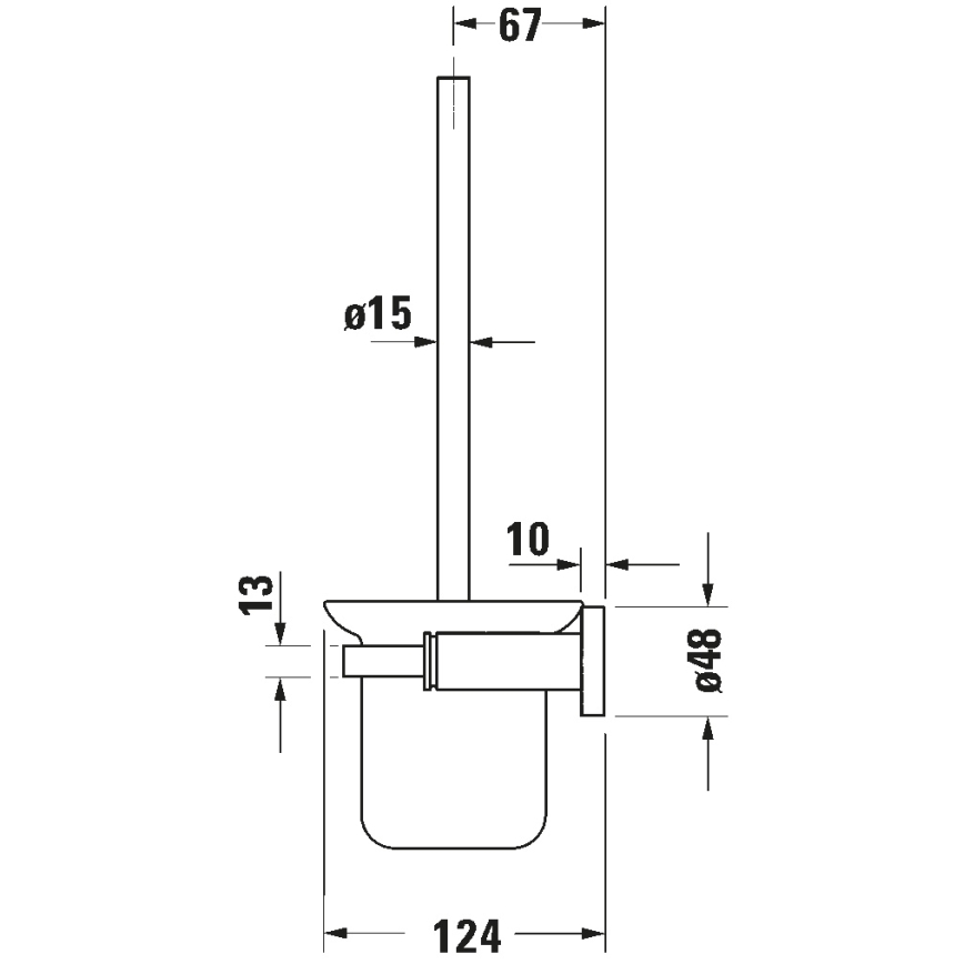 Duravit 99274600 - Väggmonterad toalettborste D-CODE matt svart
