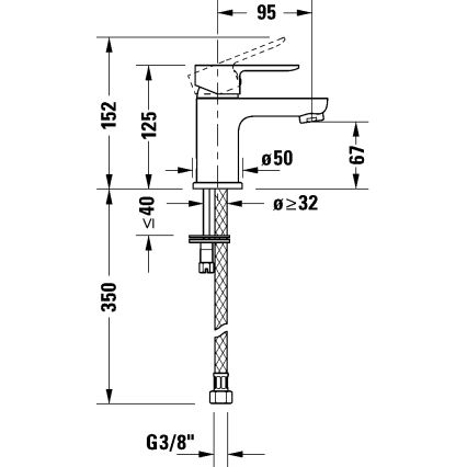 Duravit DC1013002010 - Tvättställsblandare D-CODE, polerad krom
