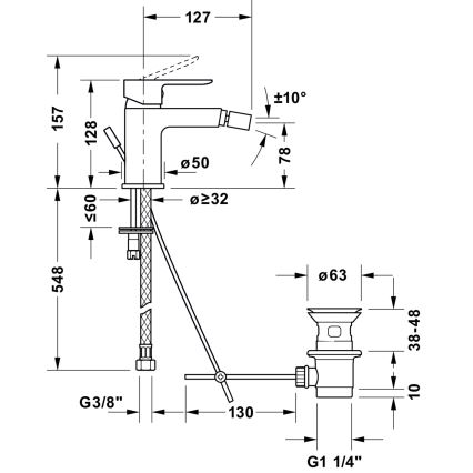 Duravit DC2400011046 - Bidéblandare D-CODE matt svart
