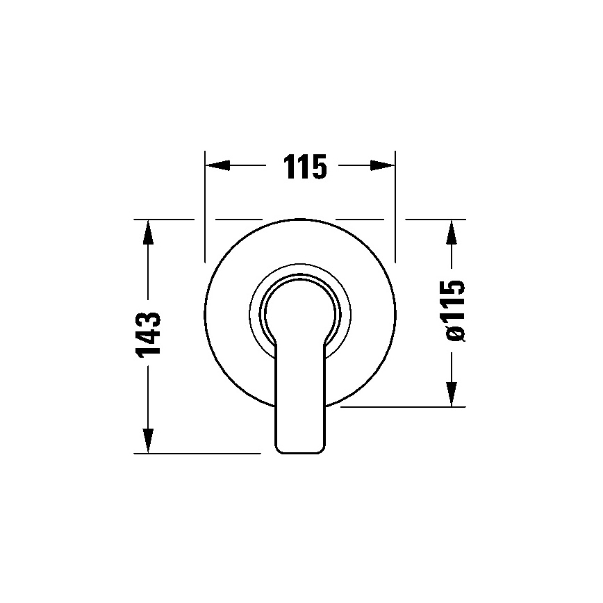Duravit DC4210007046 - Duschblandare för inbyggd installation D-CODE matt svart