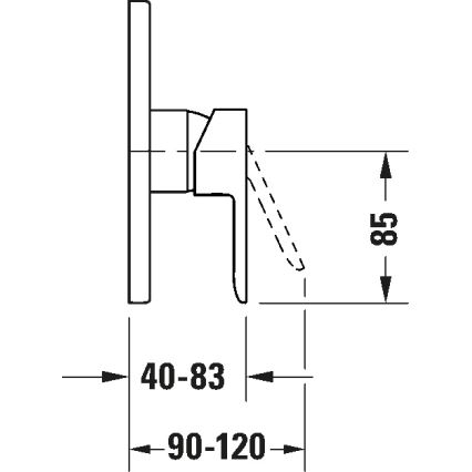 Duravit DC4210010010 - Duschblandare för inbyggnad D-CODE, polerad krom