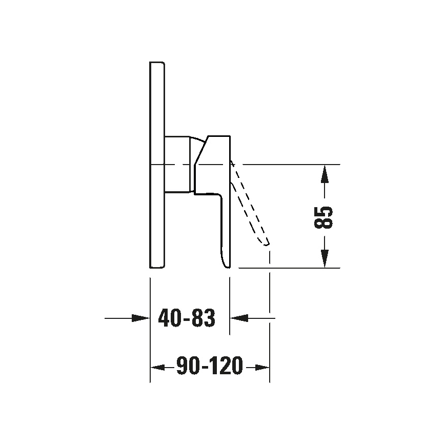 Duravit DC4210010010 - Duschblandare för inbyggnad D-CODE, polerad krom