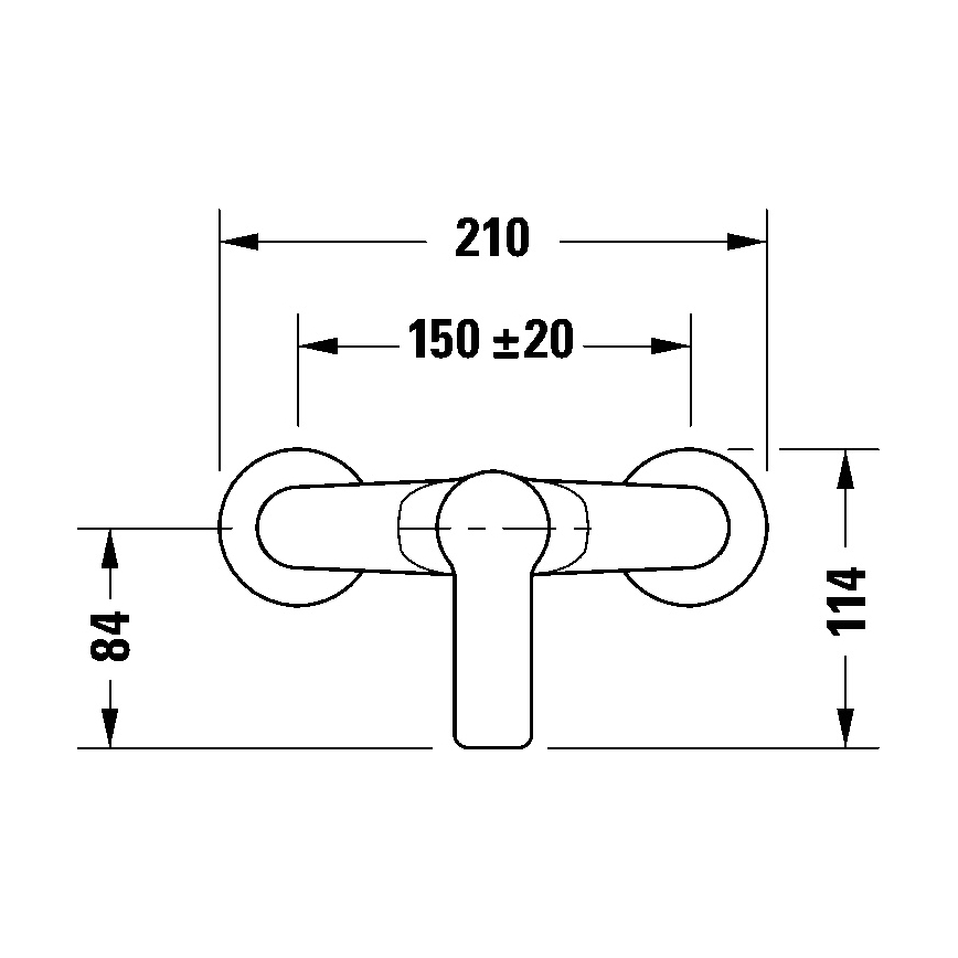Duravit DC4230001010 - Väggmonterad bidetblandare D-CODE, blank krom