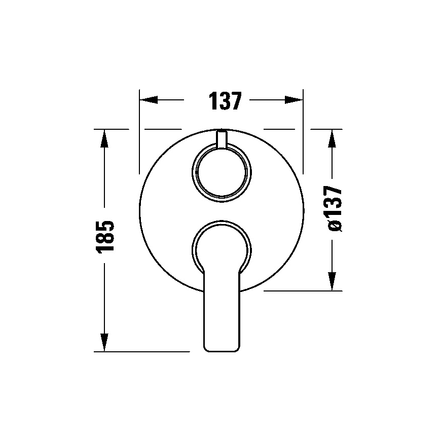 Duravit DC5210008010 - D-CODE duschblandare för infälld montering, blank krom
