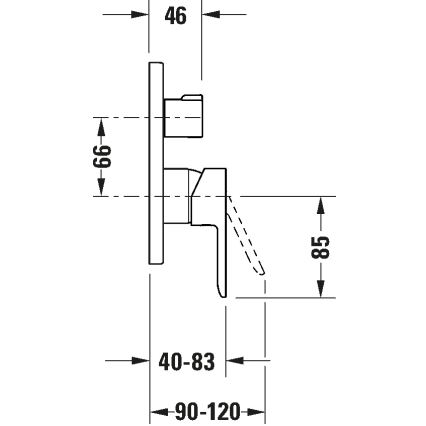 Duravit DC5210018010 - Badkarsblandare för inbyggd installation D-CODE polerad krom